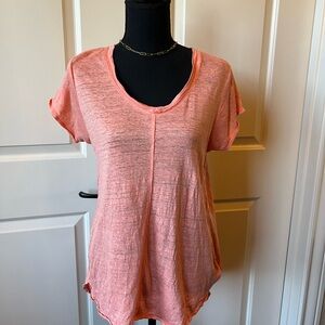 Linen Short Sleeve Top